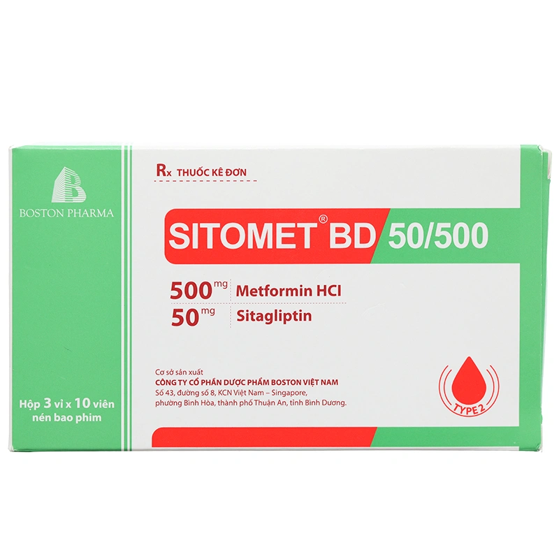 Sitomet BD 50/500 điều trị đái tháo đường tuýp 2 (3 vỉ x 10 viên) - 3